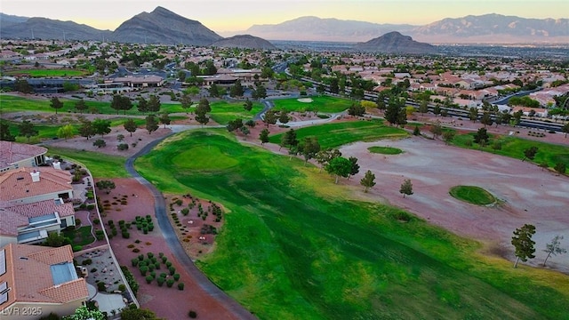 10305 Snyder Ave, Las Vegas, NV 89134 - aerial overview of property's location with mountains, nearby suburban area, and a golf course