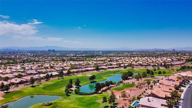 10305 Snyder Ave, Las Vegas, NV 89134 - aerial view of residential area featuring a water and mountain view and a local golf course