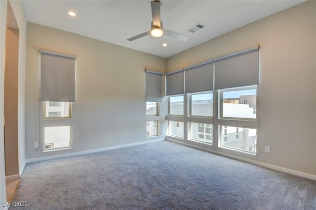 646 Spotted Falcon St, Las Vegas, NV 89138 - carpeted spare room featuring ceiling fan and recessed lighting
