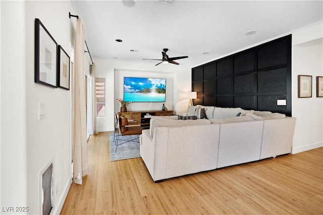 10645 Redwood Grove Ave, Las Vegas, NV 89144 - living area featuring light wood-style flooring and ceiling fan