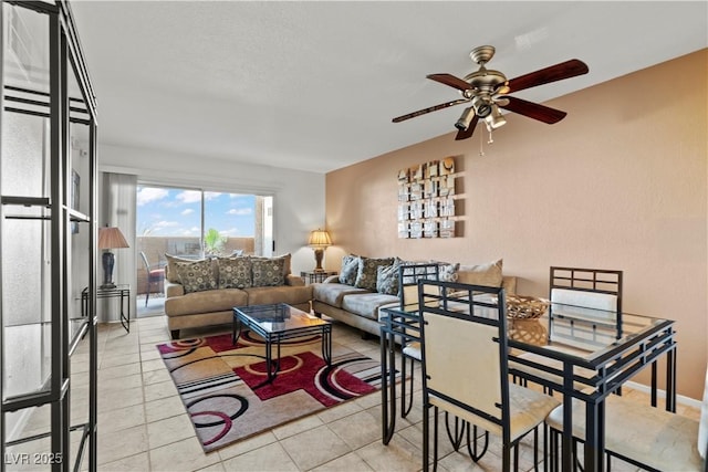 8070 W Russell Rd Unit 1023, Las Vegas, NV 89113 - living area featuring a ceiling fan and light tile patterned flooring