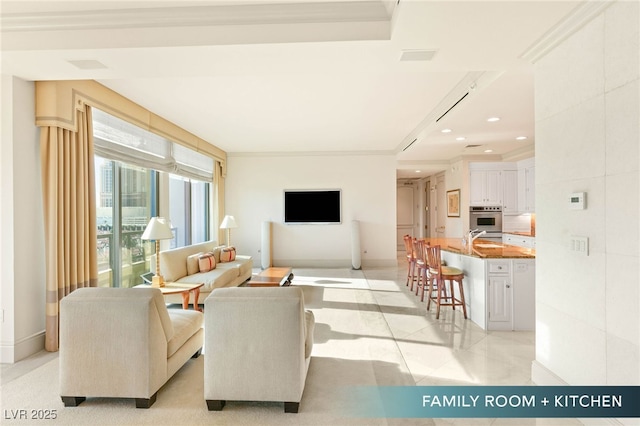 1 Hughes Center Dr Unit 903, Las Vegas, NV 89169 - living area with recessed lighting and crown molding