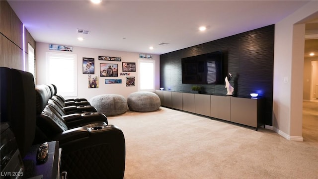 2913 Monate Ct, Henderson, NV 89044 - carpeted home theater room featuring recessed lighting and an accent wall