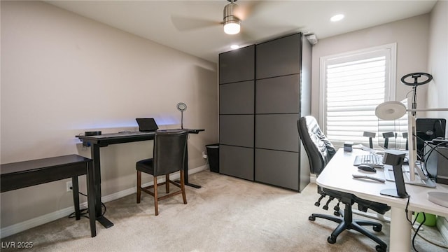 2913 Monate Ct, Henderson, NV 89044 - office space featuring light colored carpet, a ceiling fan, and recessed lighting