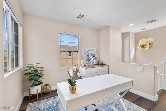 8353 Lower Trailhead Ave, Las Vegas, NV 89113 - office featuring dark wood-style floors and recessed lighting
