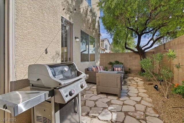 8353 Lower Trailhead Ave, Las Vegas, NV 89113 - view of patio / terrace featuring area for grilling and outdoor lounge area