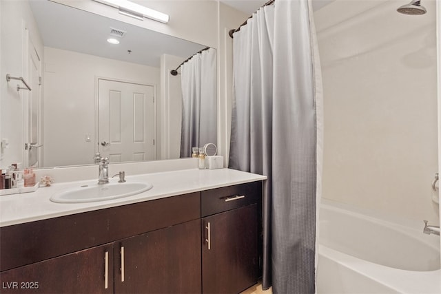 8255 Las Vegas Blvd Unit 1905, Las Vegas, NV 89123 - bathroom featuring vanity and shower / bath combo with shower curtain