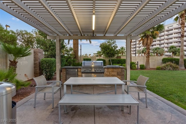 8255 Las Vegas Blvd Unit 1905, Las Vegas, NV 89123 - view of patio featuring an outdoor kitchen, a pergola, and outdoor dining space