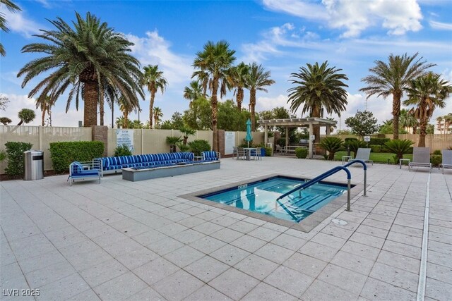 8255 Las Vegas Blvd Unit 1905, Las Vegas, NV 89123 - view of pool with a community hot tub, a patio, and a pergola