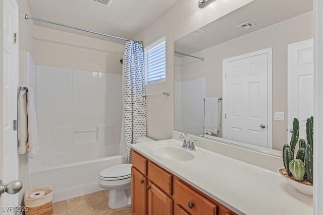 953 Via Del Tramonto St, Henderson, NV 89011 - full bathroom featuring shower / bath combo with shower curtain, vanity, and tile patterned floors