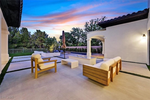 11906 Port Labelle Dr, Las Vegas, NV 89141 - view of patio featuring an outdoor living space with a fire pit