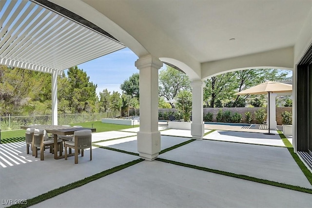 11906 Port Labelle Dr, Las Vegas, NV 89141 - fenced backyard featuring a patio and outdoor dining space