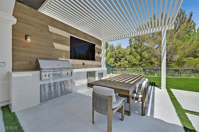 11906 Port Labelle Dr, Las Vegas, NV 89141 - view of patio / terrace with area for grilling and outdoor dining area