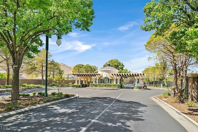 11906 Port Labelle Dr, Las Vegas, NV 89141 - view of asphalt road featuring curbs and a gated entry