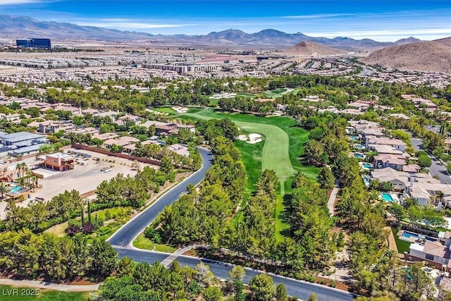11906 Port Labelle Dr, Las Vegas, NV 89141 - aerial perspective of suburban area featuring a mountainous background and a local golf course