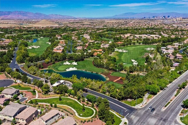 11906 Port Labelle Dr, Las Vegas, NV 89141 - aerial view of property and surrounding area with a local golf course, a water and mountain view, and nearby suburban area