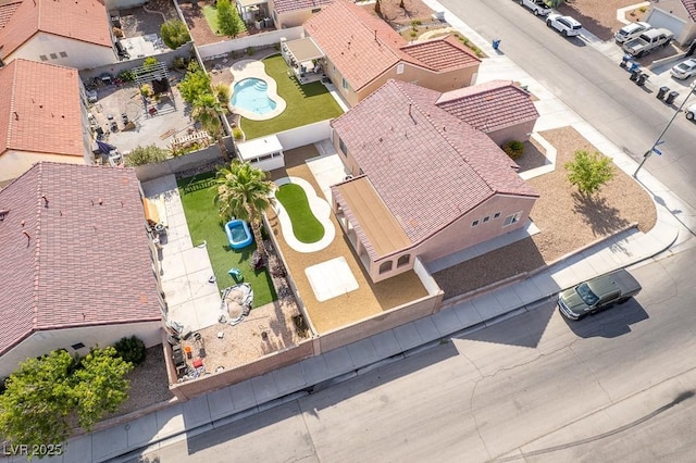 2403 Sexton Ave, North Las Vegas, NV 89031 - view from above of property with a pool area