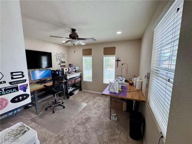 6614 Collingsworth St, Las Vegas, NV 89131 - office space with carpet flooring, ceiling fan, and recessed lighting