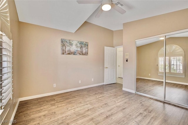 1970 Del Font Ct, Las Vegas, NV 89117 - unfurnished bedroom featuring wood finished floors, a closet, and a ceiling fan