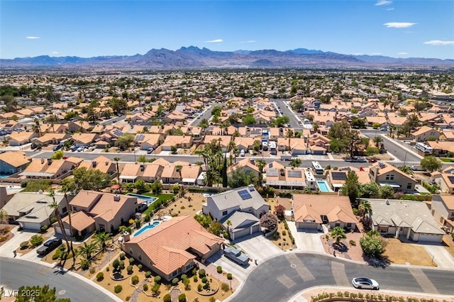 5505 Excelsior Springs Ln, Las Vegas, NV 89130 - aerial perspective of suburban area with a mountain backdrop