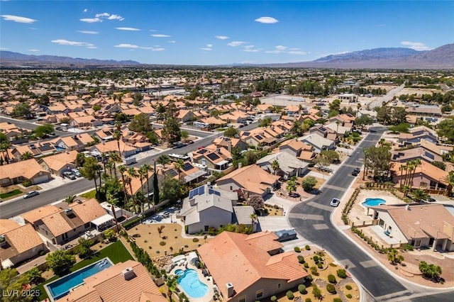 5505 Excelsior Springs Ln, Las Vegas, NV 89130 - aerial view of property's location with a mountain backdrop and nearby suburban area