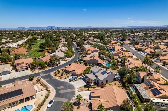 5505 Excelsior Springs Ln, Las Vegas, NV 89130 - aerial perspective of suburban area with mountains