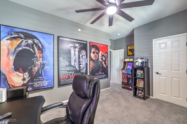 7472 Garnet Moon St, North Las Vegas, NV 89084 - office with a ceiling fan and carpet floors