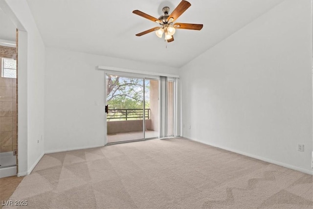 664 Peachy Canyon Cir Unit 103, Las Vegas, NV 89144 - carpeted empty room featuring a ceiling fan and lofted ceiling