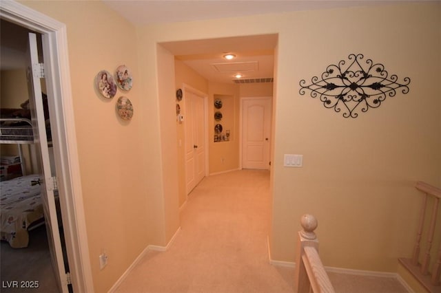 1700 Double Arrow Pl, Las Vegas, NV 89128 - hallway featuring an upstairs landing, attic access, and light colored carpet