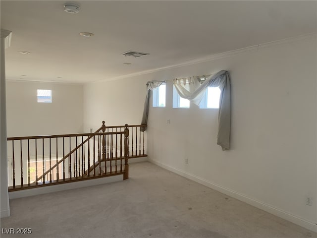 3328 White Bark Pine St, Las Vegas, NV 89129 - empty room with a smoke detector, ornamental molding, and light carpet