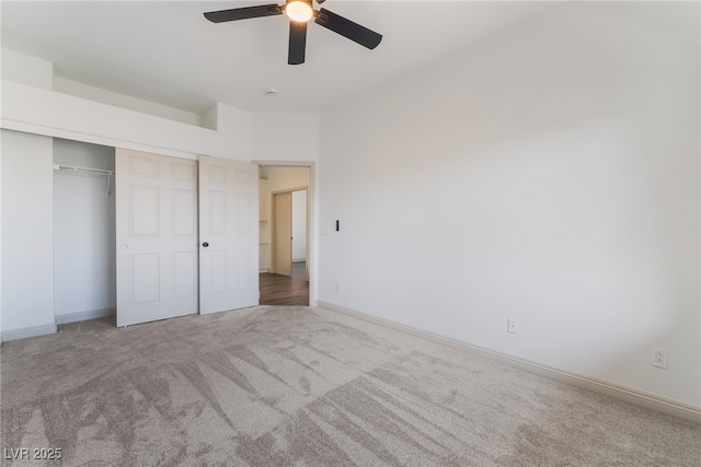1403 Graystone Canyon Ave, Las Vegas, NV 89183 - unfurnished bedroom featuring carpet flooring, a closet, and a ceiling fan