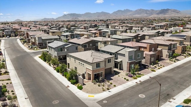 9221 Alden Pointe Ct, Las Vegas, NV 89143 - aerial perspective of suburban area featuring a mountainous background