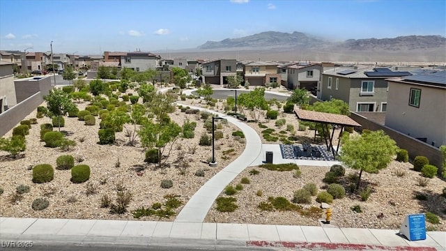 9221 Alden Pointe Ct, Las Vegas, NV 89143 - aerial view of residential area featuring mountains