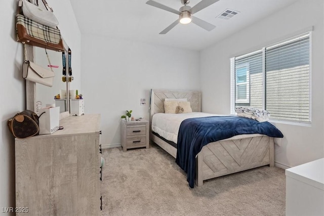 9221 Alden Pointe Ct, Las Vegas, NV 89143 - bedroom featuring light colored carpet and a ceiling fan