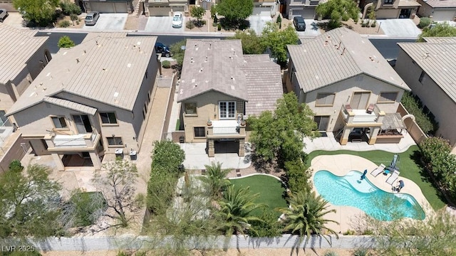9105 Picket Fence Ave, Las Vegas, NV 89143 - aerial perspective of suburban area featuring a pool area