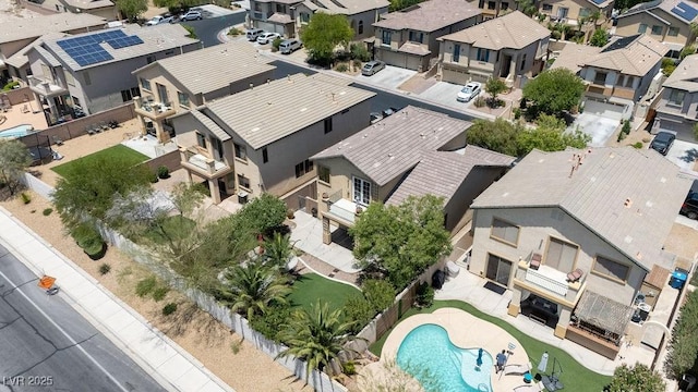 9105 Picket Fence Ave, Las Vegas, NV 89143 - aerial perspective of suburban area featuring a pool area
