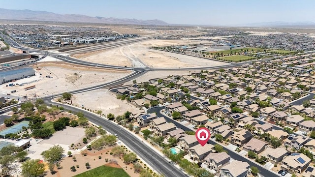 9105 Picket Fence Ave, Las Vegas, NV 89143 - aerial overview of property's location with mountains