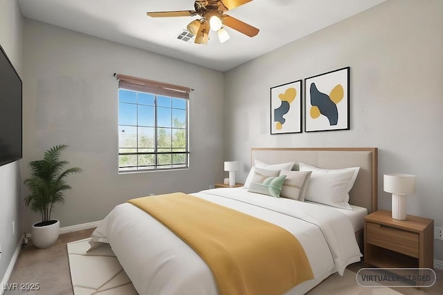 9105 Picket Fence Ave, Las Vegas, NV 89143 - bedroom with a ceiling fan and carpet
