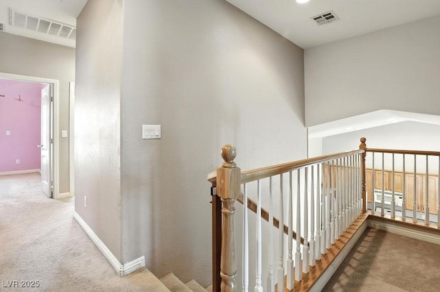 9105 Picket Fence Ave, Las Vegas, NV 89143 - hall featuring carpet flooring and an upstairs landing