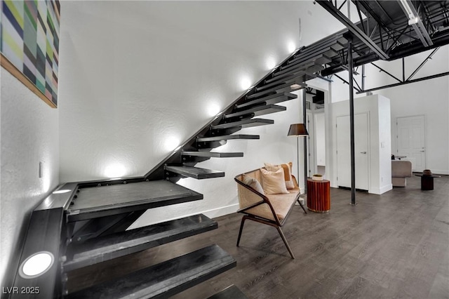 5015 Thunder River Cir, Las Vegas, NV 89148 - stairway featuring wood finished floors and baseboards