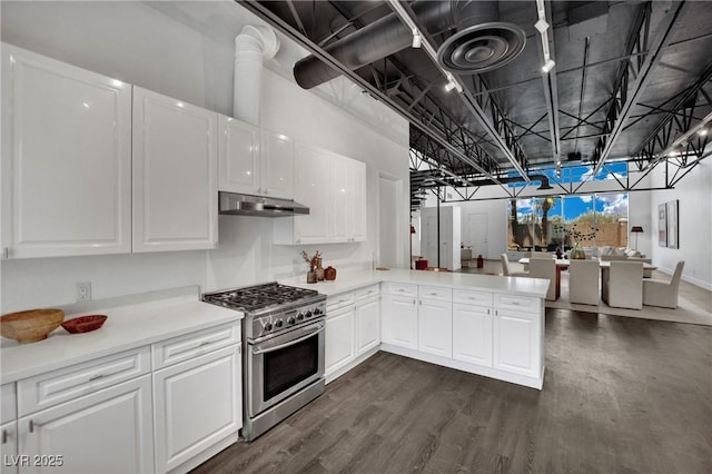 5015 Thunder River Cir, Las Vegas, NV 89148 - kitchen featuring high end stainless steel range, under cabinet range hood, and white cabinetry