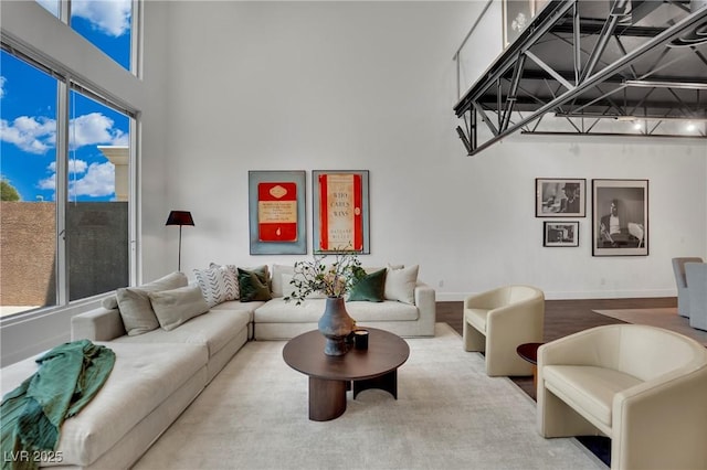 5015 Thunder River Cir, Las Vegas, NV 89148 - living room with a towering ceiling and wood finished floors