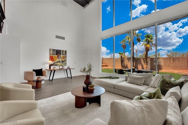 5015 Thunder River Cir, Las Vegas, NV 89148 - living area with wood finished floors and a high ceiling