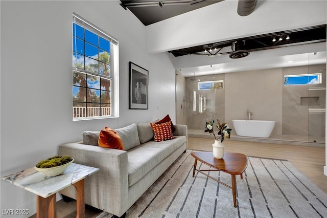 5015 Thunder River Cir, Las Vegas, NV 89148 - living room with wood finished floors and plenty of natural light