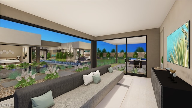 7390 Heron Canyon Ct, Las Vegas, NV 89117 - view of patio / terrace with an outdoor living space