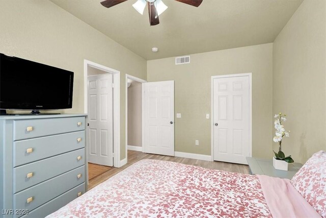 9975 Peace Way Unit 2009, Las Vegas, NV 89147 - bedroom featuring light wood finished floors and a ceiling fan
