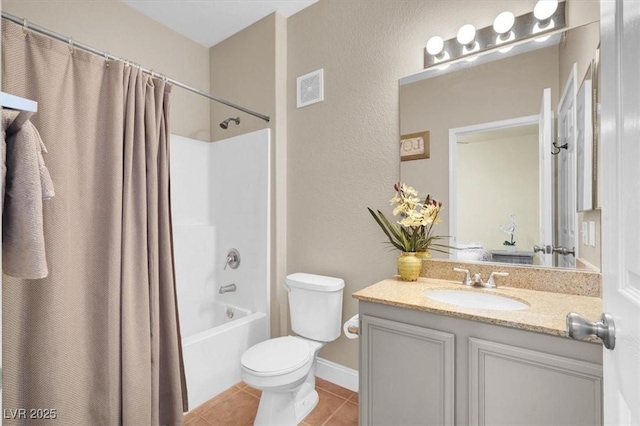 9975 Peace Way Unit 2009, Las Vegas, NV 89147 - bathroom with tile patterned floors, vanity, and shower / tub combo with curtain