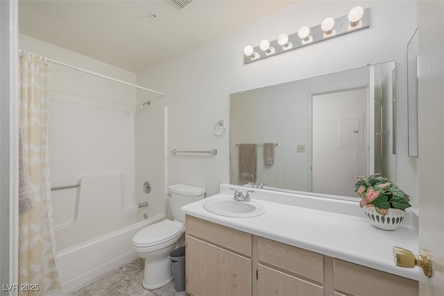 2068 Mesquite Ln Unit 203, Laughlin, NV 89029 - bathroom featuring shower / bath combination with curtain and vanity