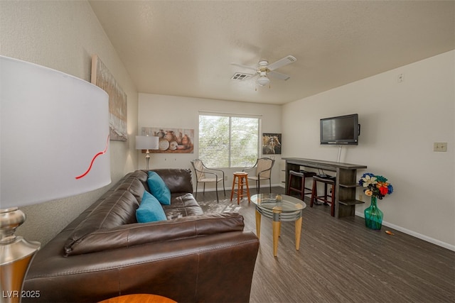 2068 Mesquite Ln Unit 203, Laughlin, NV 89029 - living room with a ceiling fan and wood finished floors