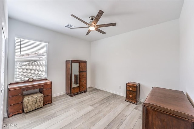 3821 Nesting Wren Dr, North Las Vegas, NV 89084 - bedroom featuring light wood-style floors and ceiling fan